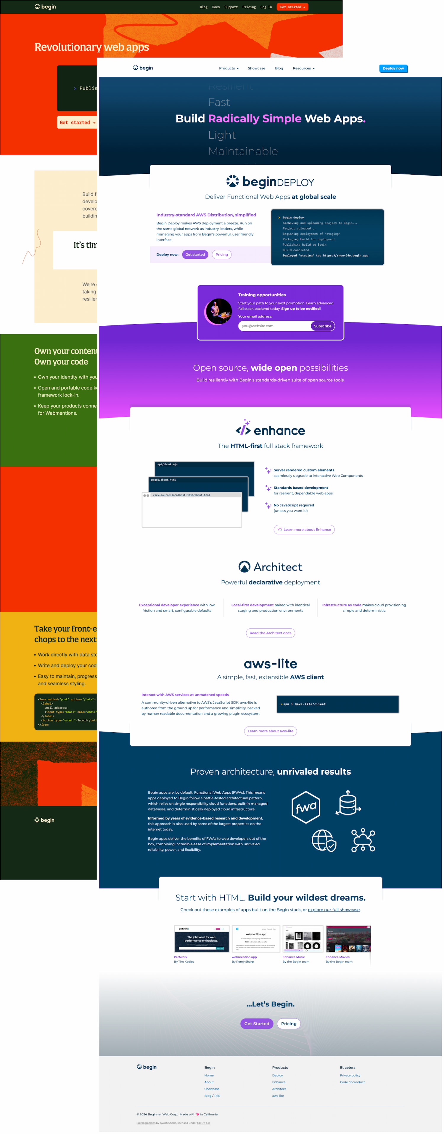 Begin Homepage before and after